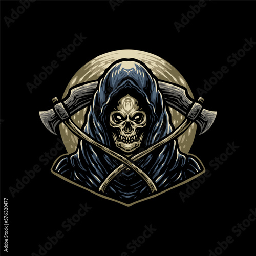 creepy grim reaper illustration design
