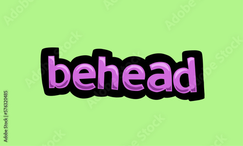 behead writing vector design on a green background