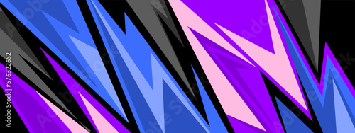 Abstract purple blue racing design concept. Wide banner design