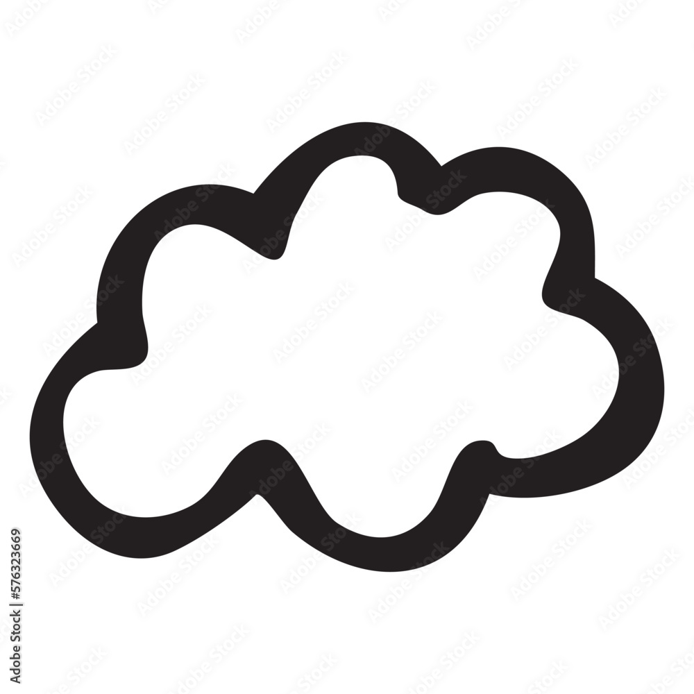 Cloud shape hand painted with ink paint swash Cloud shape hand painted with ink paint swash