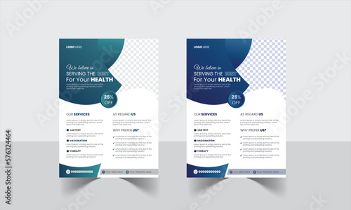Healthcare cover, template Corporate healthcare, and medical flyer design vector or poster design layout