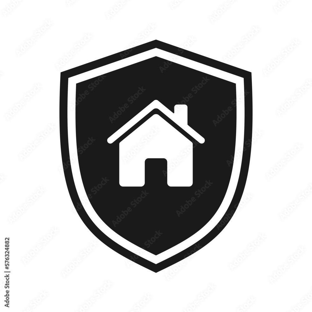 Shield with a house. Real estate insurance concept. Vector illustration Shield with a house. Real estate insurance concept. Vector illustration
