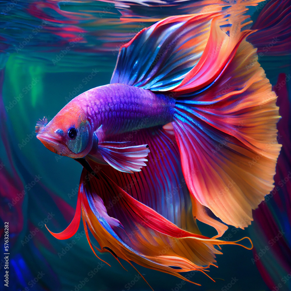 colorful Thai fighting fish  ,Siam Bettea splender fish 