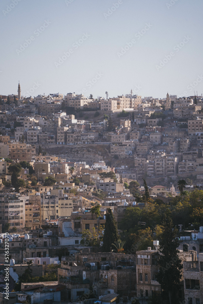 Amman City Buildings Panoramic View From Citadel