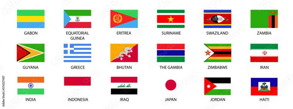 National flags of the world. World flag Set. National flags of the world. World flag Set.