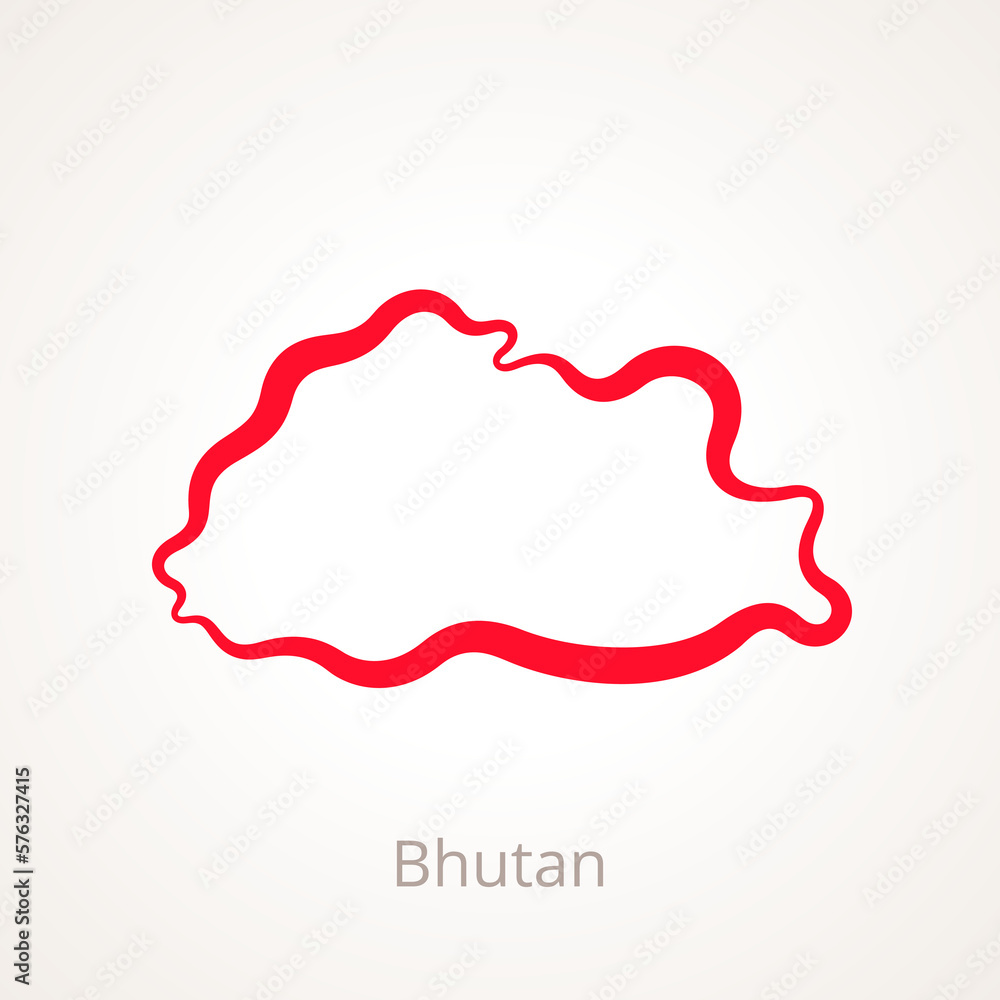Bhutan - Outline Map