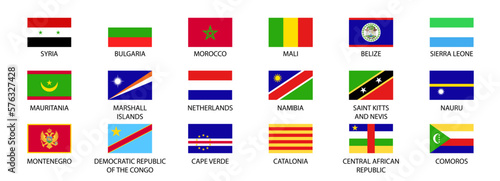 National flags of the world. World flag Set.