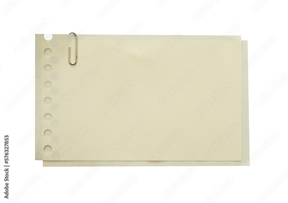 stack of blank note paper with clip - obrazy, fototapety, plakaty 