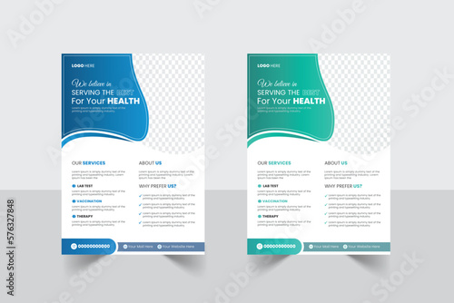 Healthcare cover, template Corporate healthcare, and medical flyer design vector or poster design layout