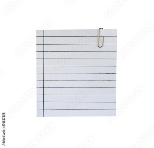 blank note paper with clip