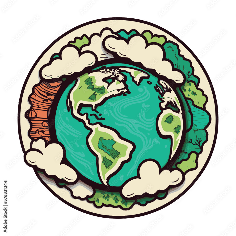Icon of the Eco Earth. Environmental concept. Vector illustration Icon of the Eco Earth. Environmental concept. Vector illustration