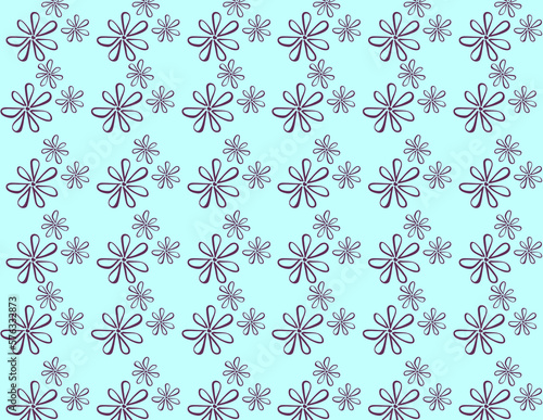 Beautiful floral pattern background, purple on ice blue