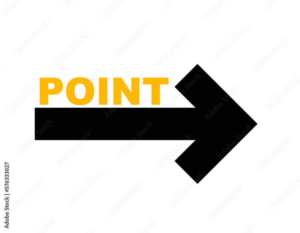 POINTの矢印 黄色の文字 POINTの矢印 黄色の文字