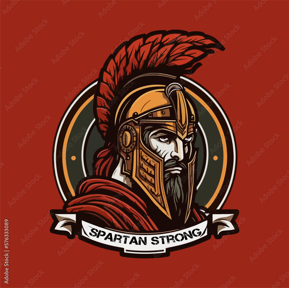 SPARTAN STRONG  FOR LOGO MASCOT ILLUSTRATION 2D VECTOR FLAT DESIGN EPS 10