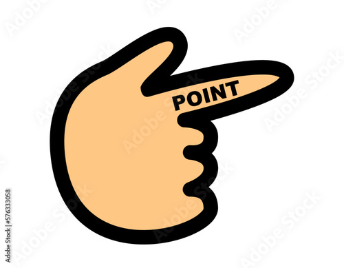 POINTを指差すフリースペースにもなるアイコン　