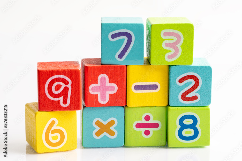 Math number colorful on white background, education study mathematics learning teach concept. Math number colorful on white background, education study mathematics learning teach concept.