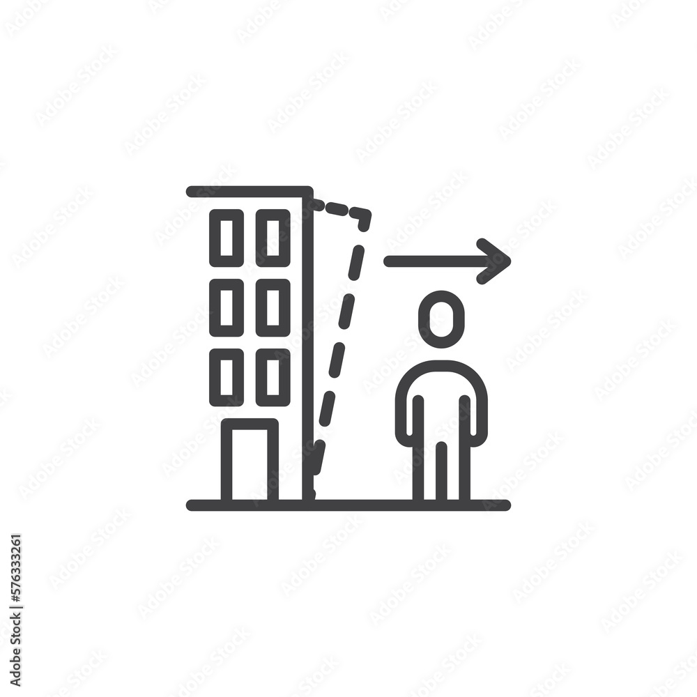 Earthquake safety line icon Earthquake safety line icon