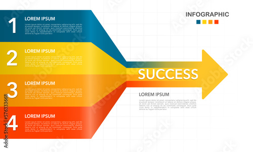 Infographic business presentation 5 options to success. Infographic Arrows. Vector illustration.