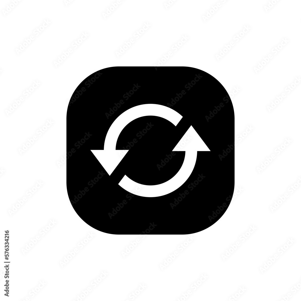 Reverse, sync icon vector isolated on square background Reverse, sync icon vector isolated on square background