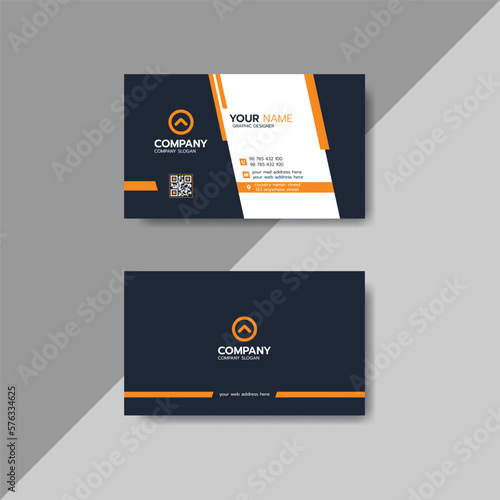 Double-sided Creative modern business card template, Corporate horizontal visiting card