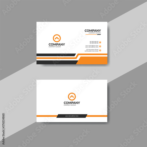 Creative modern business card with orange color details, Corporate visiting card layout