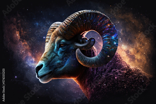 Aries zodiac sign in space