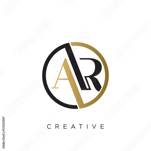 ar logo design vector icon luxury premium	