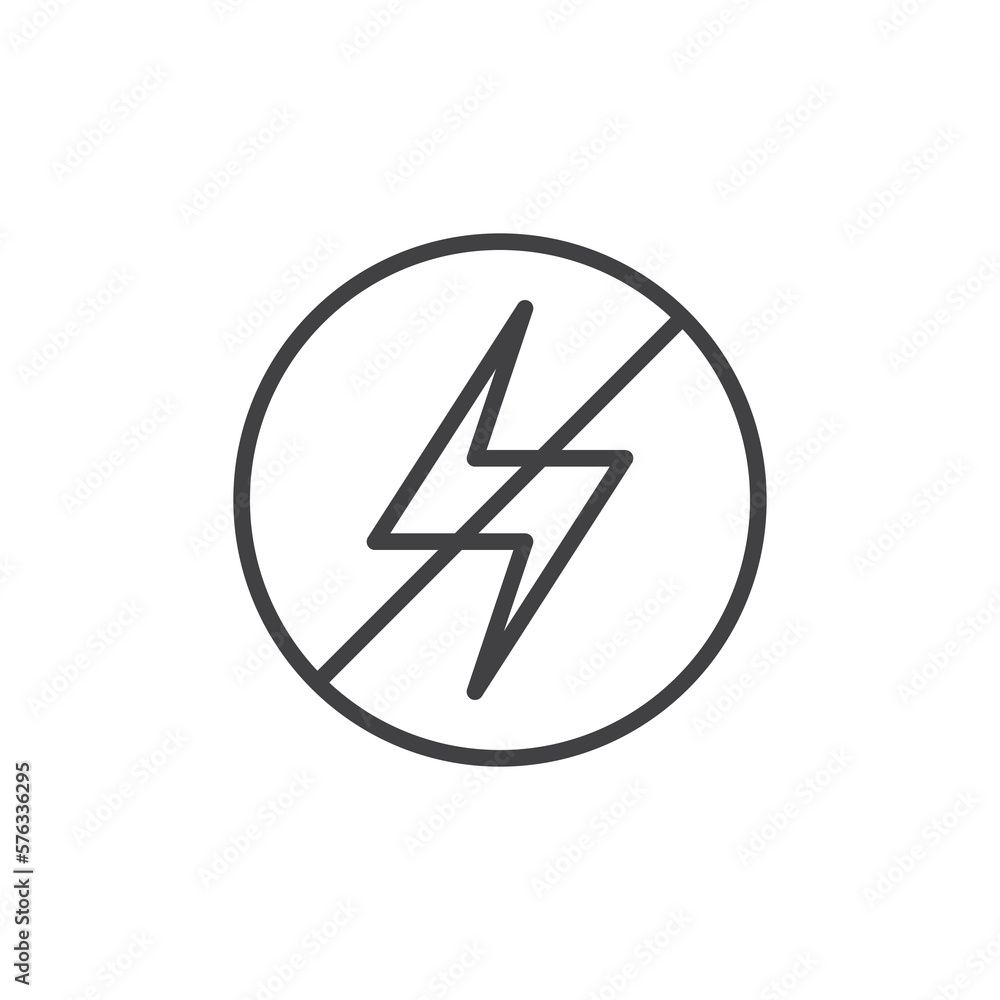 No lightning line icon No lightning line icon