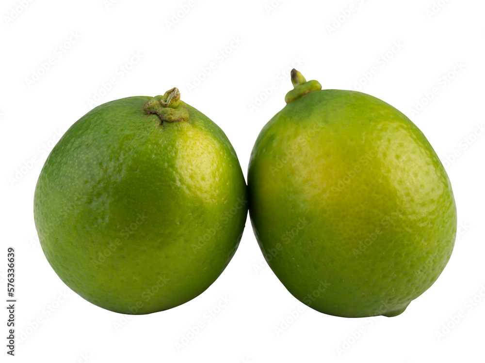 Fresh ripe green limes isolated on white background. Fresh ripe green limes isolated on white background.
