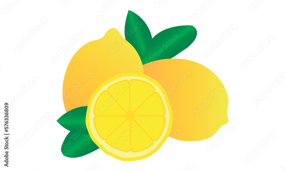 Vector design of yellow lemons isolated on white background
Vector design of yellow lemons isolated on white background