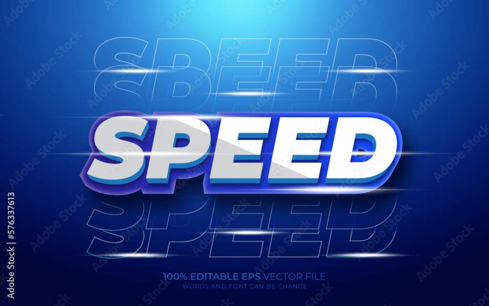 Speed  3D Editable text effect style