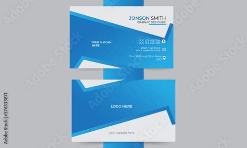 modern corporate  professional  creative business card template with blue gradient  and white color background 
