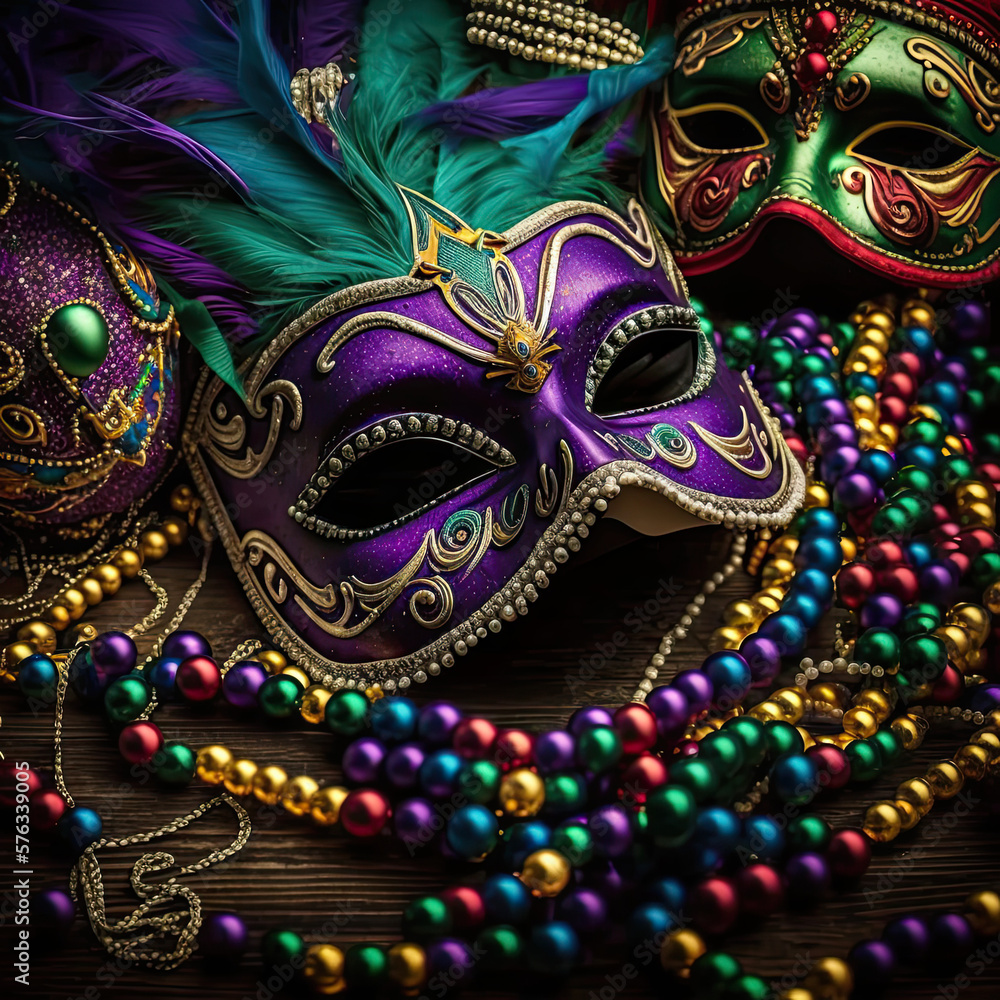Mardi Gras Masks and Beads