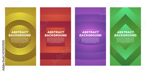 seamless abstract background template bundle with circles and squares pattern. Vector illustration.