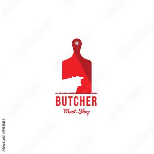 Butchery logo design template vector