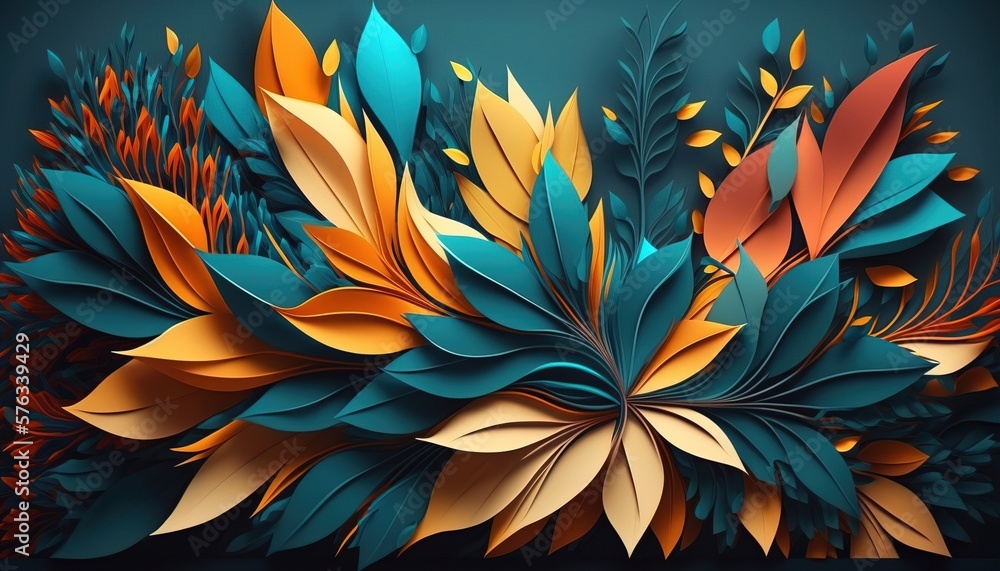 Beautiful illustration of colorful leaves Beautiful illustration of colorful leaves