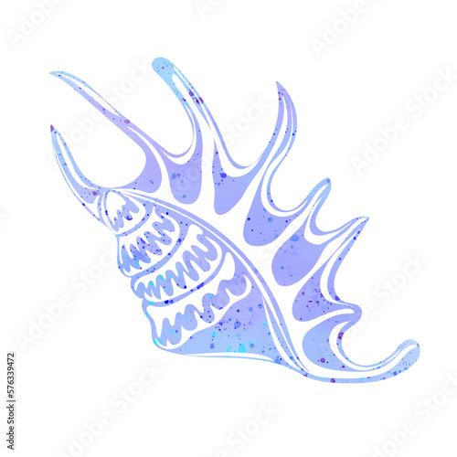 Seashell. Shellfish. Marine dweller. Concept of sea and ocean life. Watercolor vector illustration