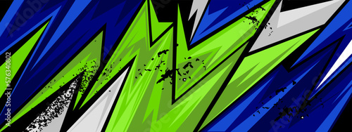 Abstract green and blue background modern vector racing. Wide Banner Design