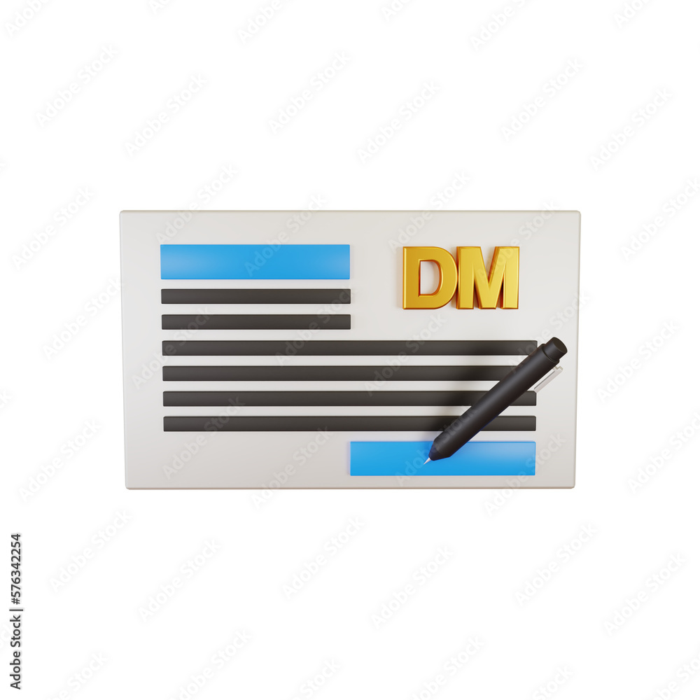 Bank Cheque with Deutsche Mark 3D Rendering Stock Illustration Adobe