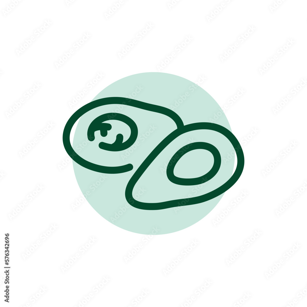 Fototapeta premium Avocado color line icon. Vegetarian product.