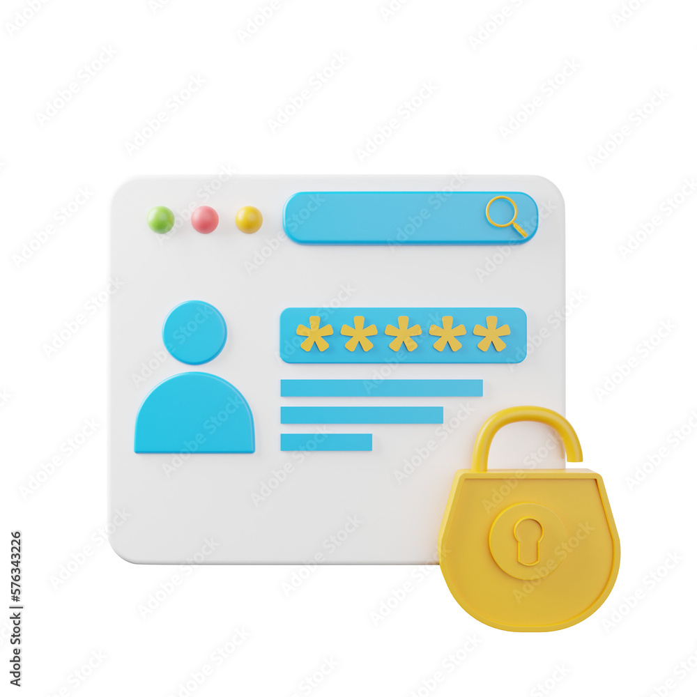 3d Verify Identity. icon isolated on white background. 3d rendering illustration 3d Verify Identity. icon isolated on white background. 3d rendering illustration