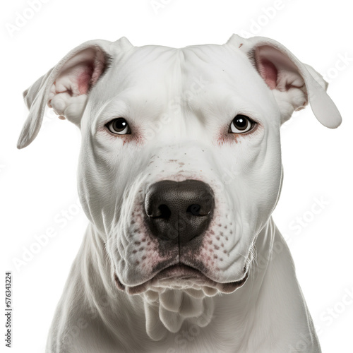 Ravishing adorable dogo argentino portrait on white isolated background. photo