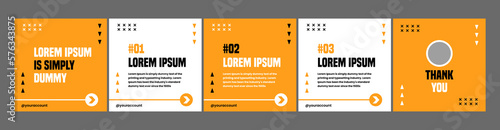 simple social media template carousel or microblog post. banner template with orange and white color combination