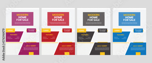 Real estate simple element luxurious girder shipment commercial flyer layout