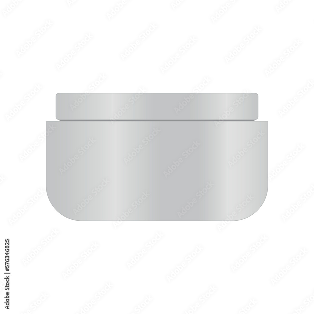 plastic jar for cream, scrub, gel, wax. Realistic packaging layout on a white background plastic jar for cream, scrub, gel, wax. Realistic packaging layout on a white background