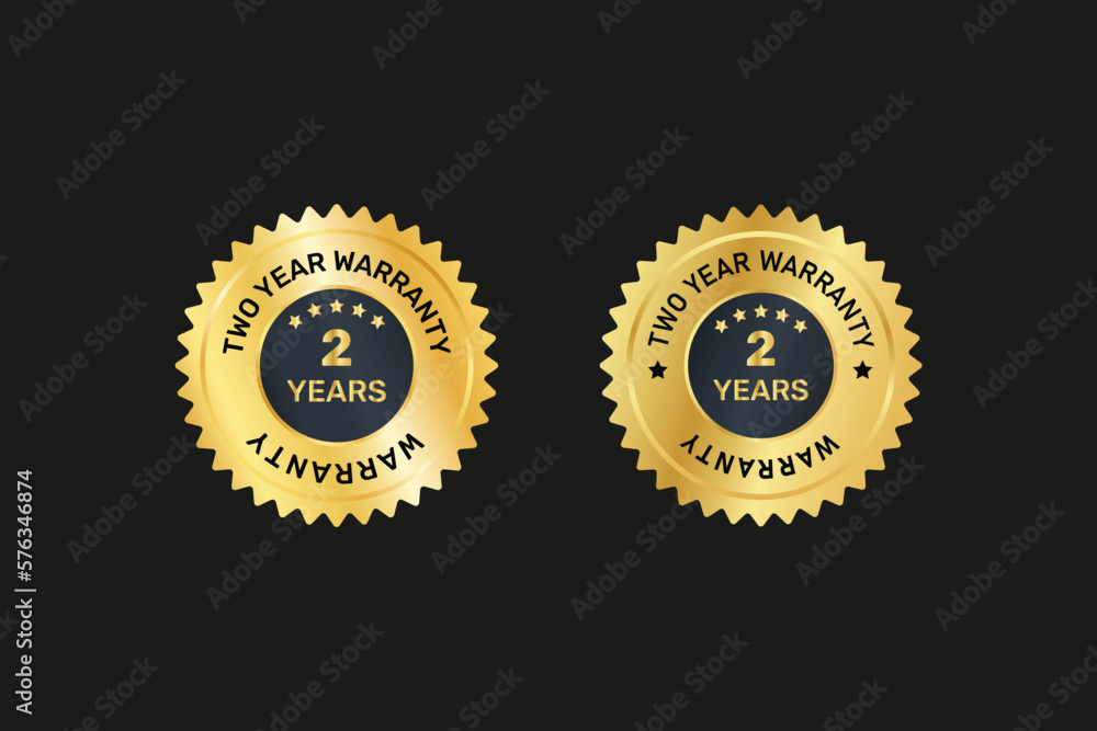 Two years warranty golden labels and badges. Two years warranty golden labels and badges.
