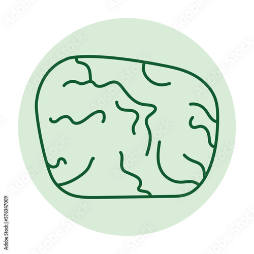 Nephritis color line icon. Precious stones.