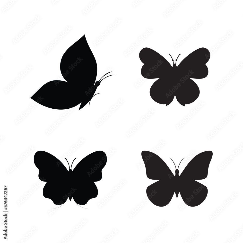 Flying Beautiful butterflies silhouette 04 set of vector designs Flying Beautiful butterflies silhouette 04 set of vector designs