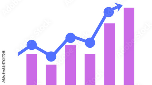 Business graph and chart with arrow