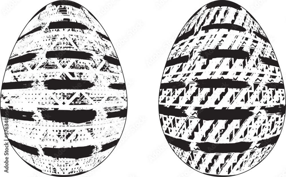 Easter Egg Design. Vector oval shape. Ornament Easter eggs set.